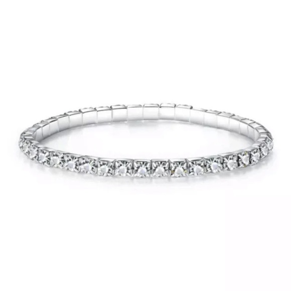 Crystal Ankle Bracelet 8 1/2”-10” stretchy NEW - Picture 3 of 11